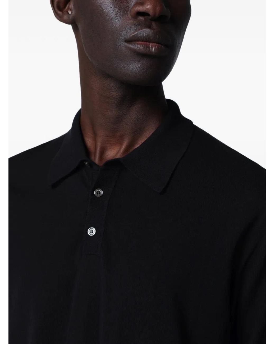 Roberto Collina Black Short-Sleeve Polo Shirt for men