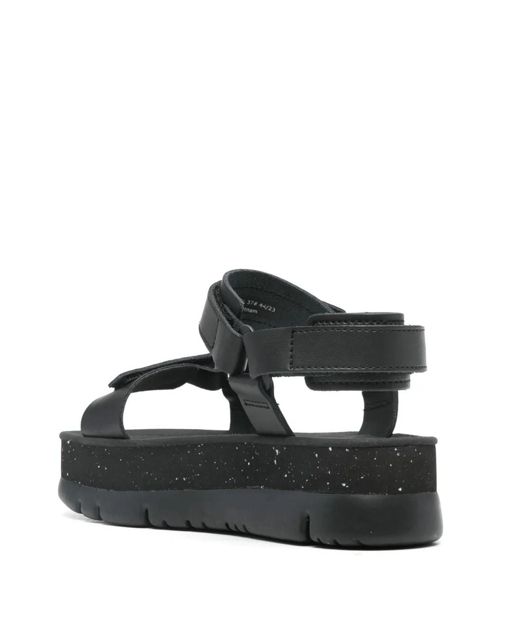 Camper Black Lasted Leather Sandals