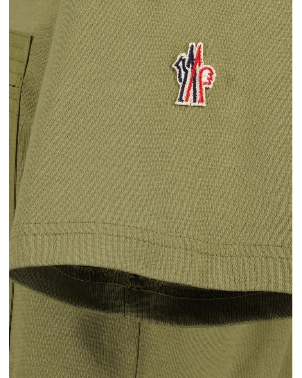Moncler Green Utility Pocket Cotton T-Shirt for men