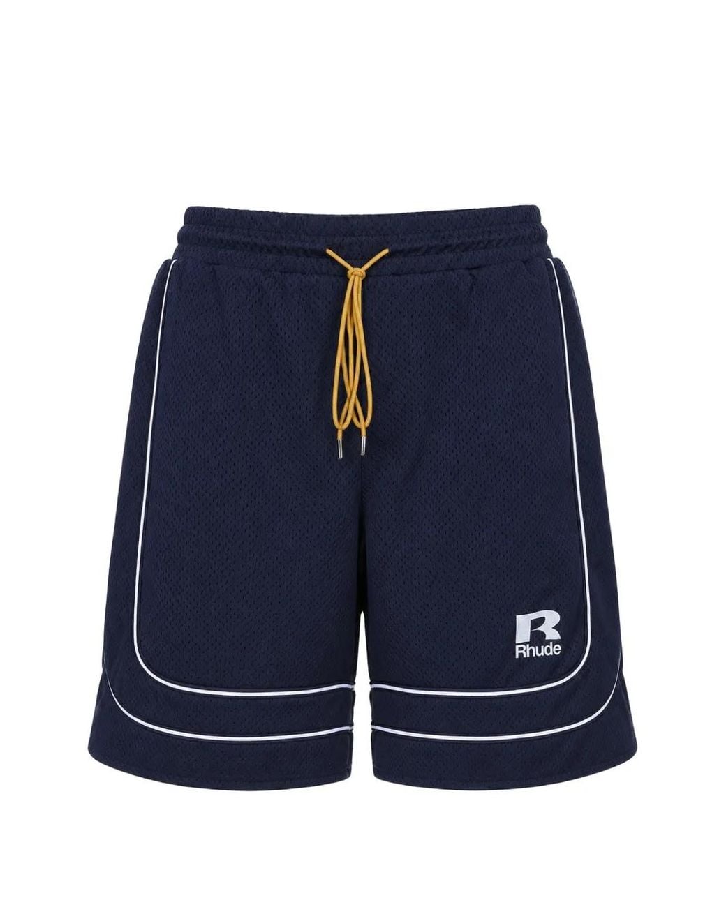 Rhude Blue Mesh Piping Baggy Track Shorts for men