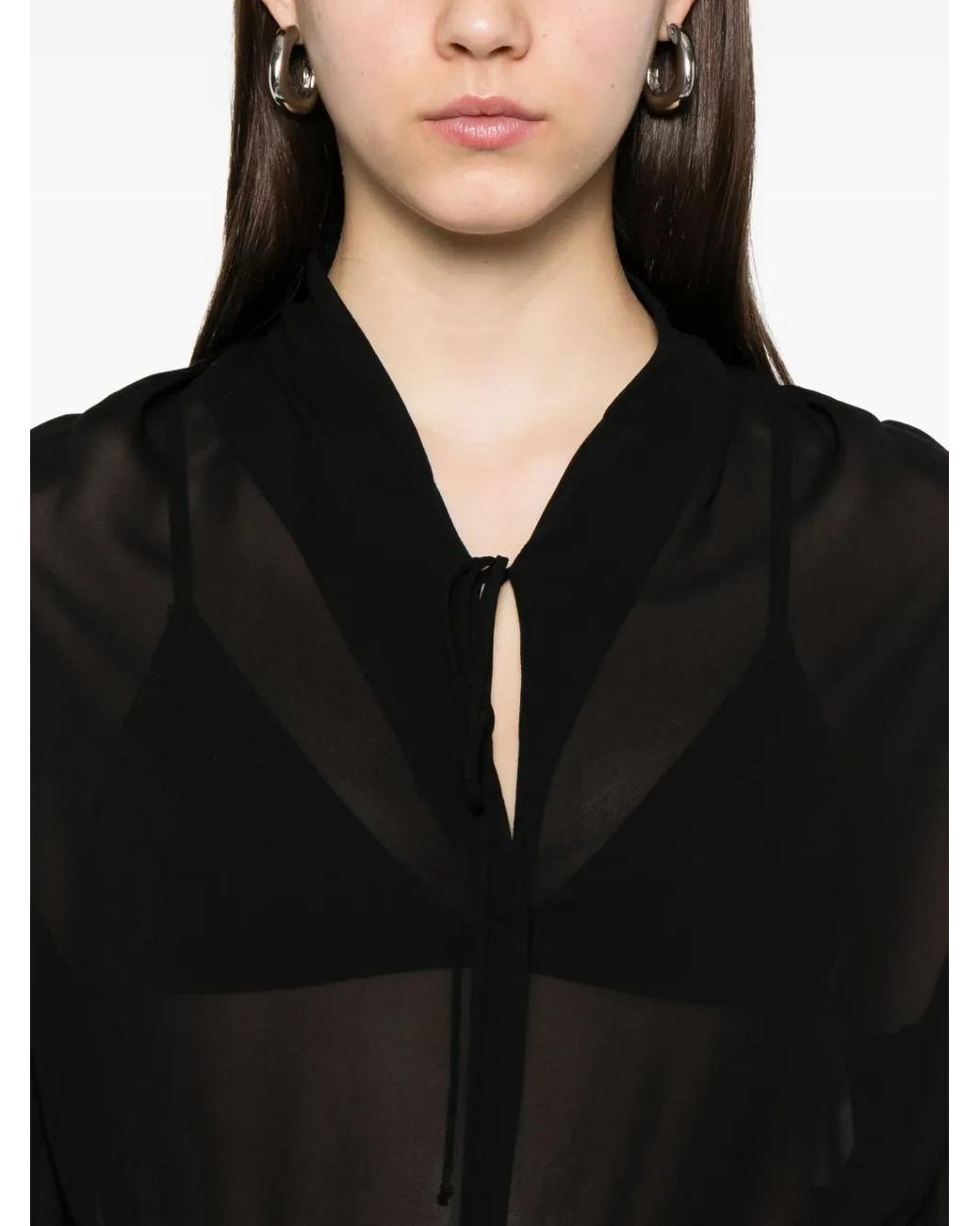 Forte_forte Black Sheer Blouse
