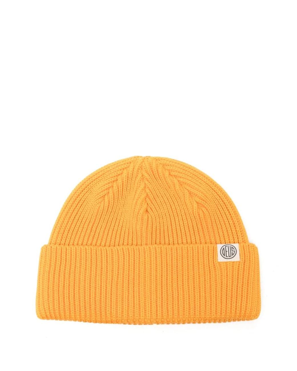 Deus Ex Machina Orange Ribbed-Knit Beanie Hat for men