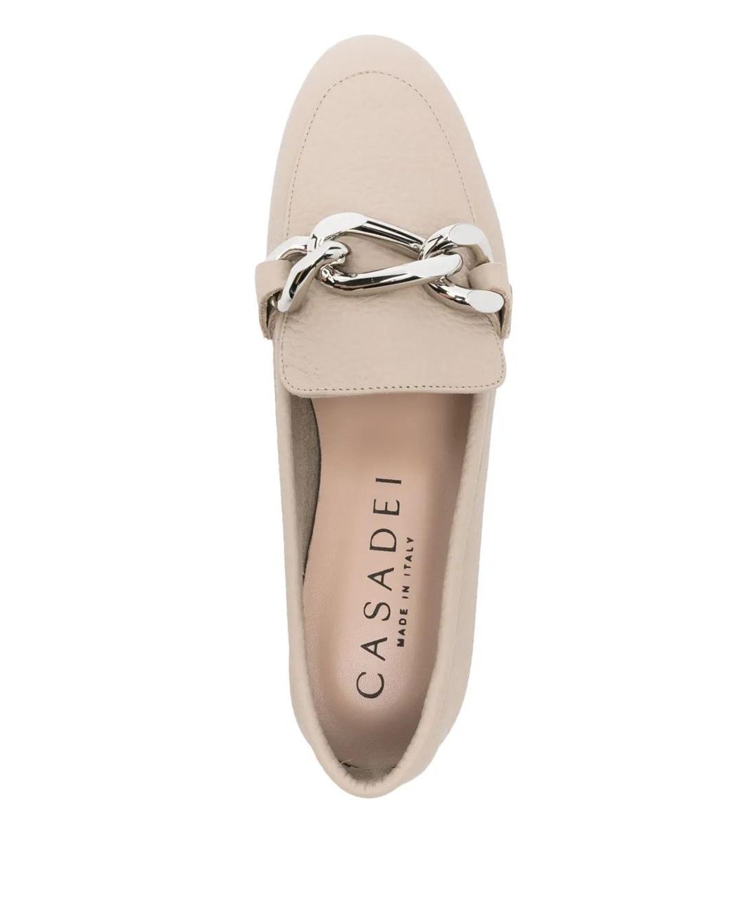 Casadei Natural Chain-Detail Loafers
