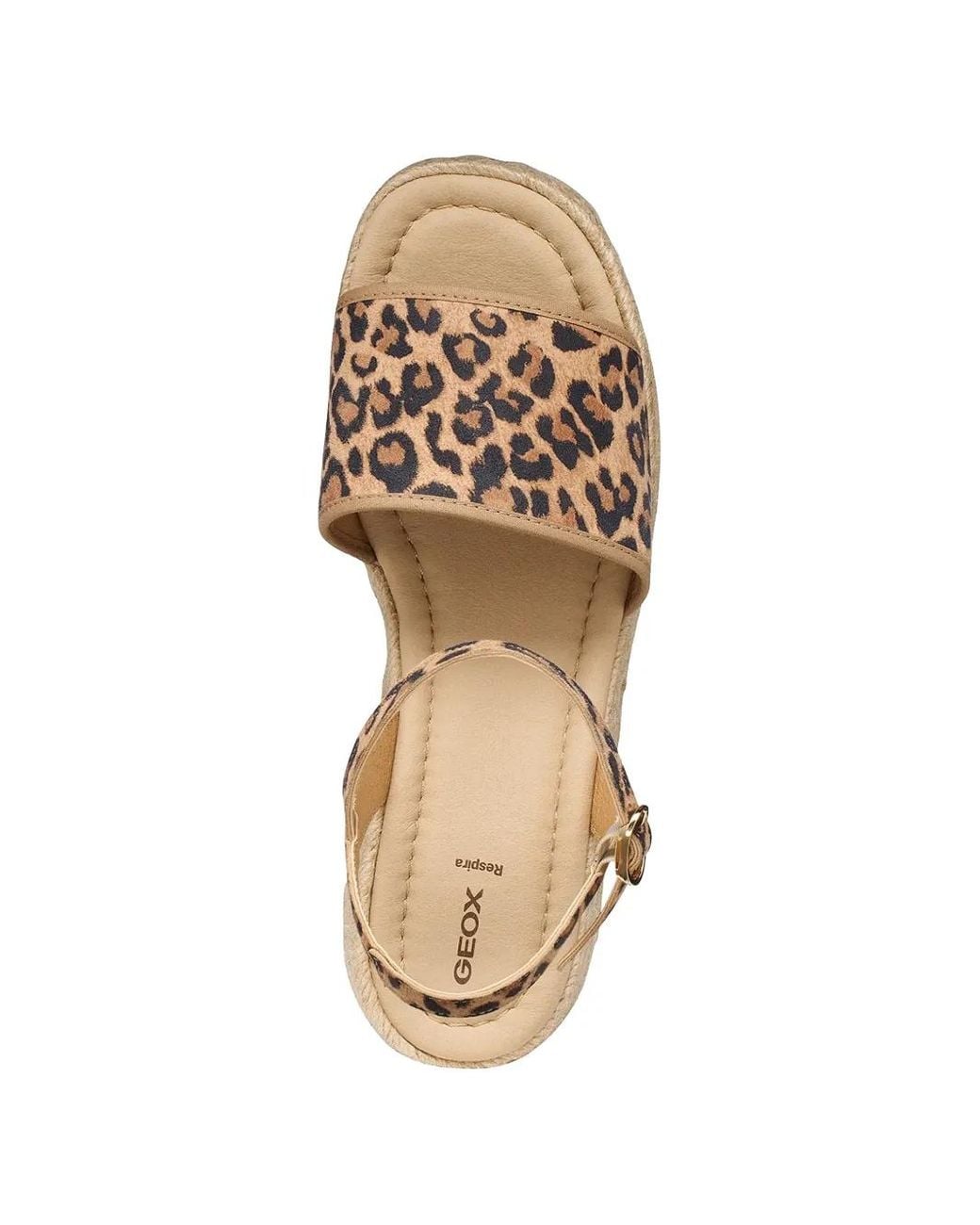 Geox Natural Leopard-Print Wedge Espadrilles