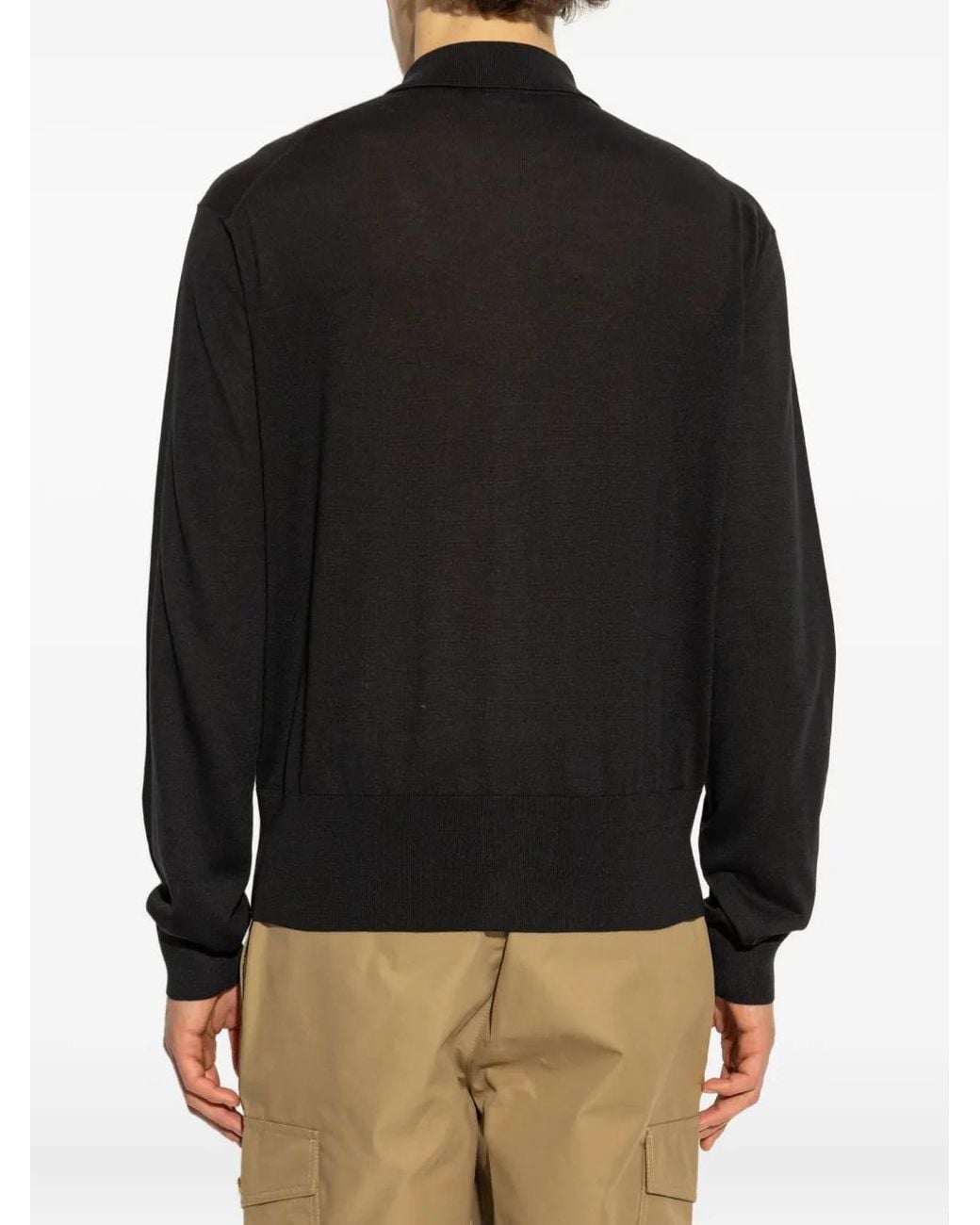 Versace Black Cotton And Silk Cardigan for men