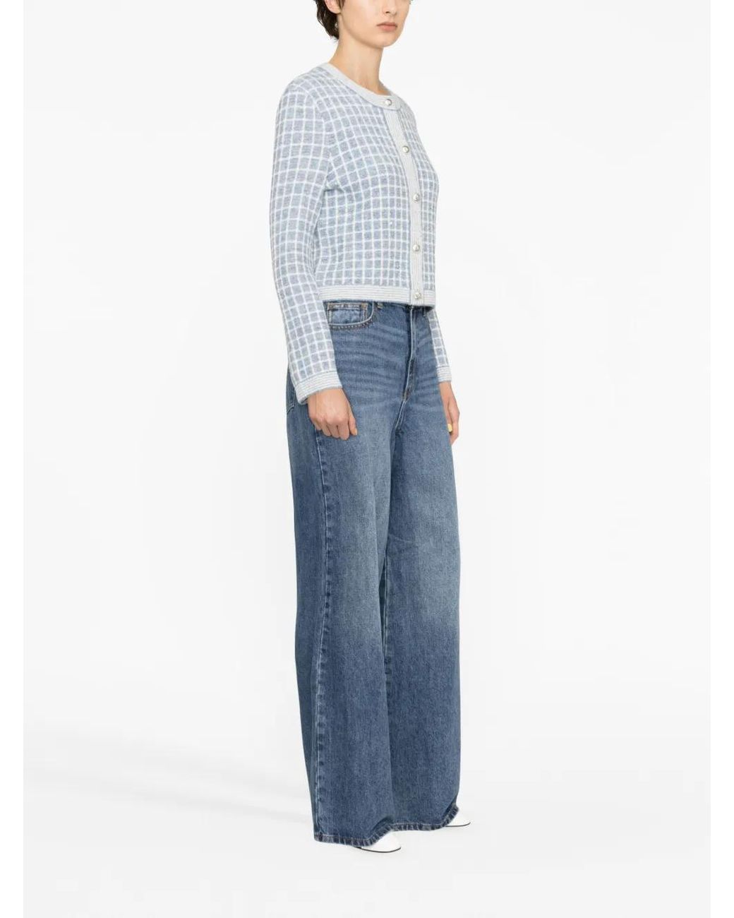 Self-Portrait Blue Wide-leg Jeans