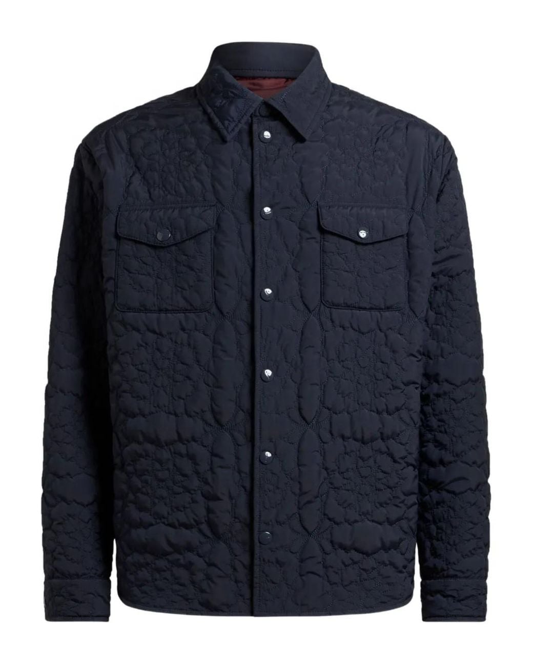 Etro Blue Quilted Overshirt for men
