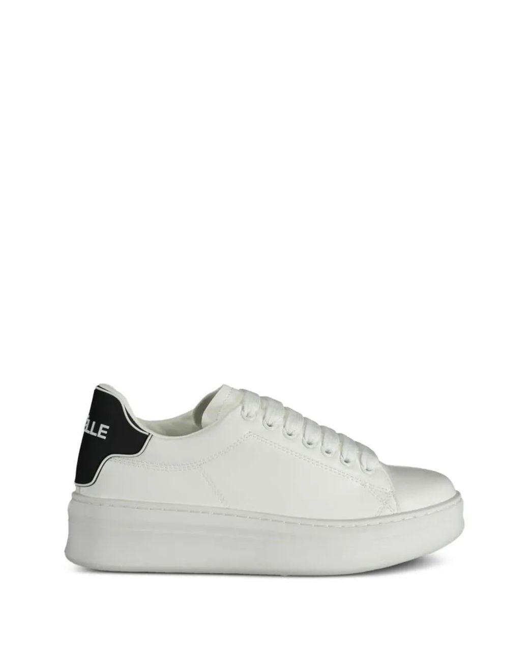 Gaelle Paris White Platform Leather Sneakers