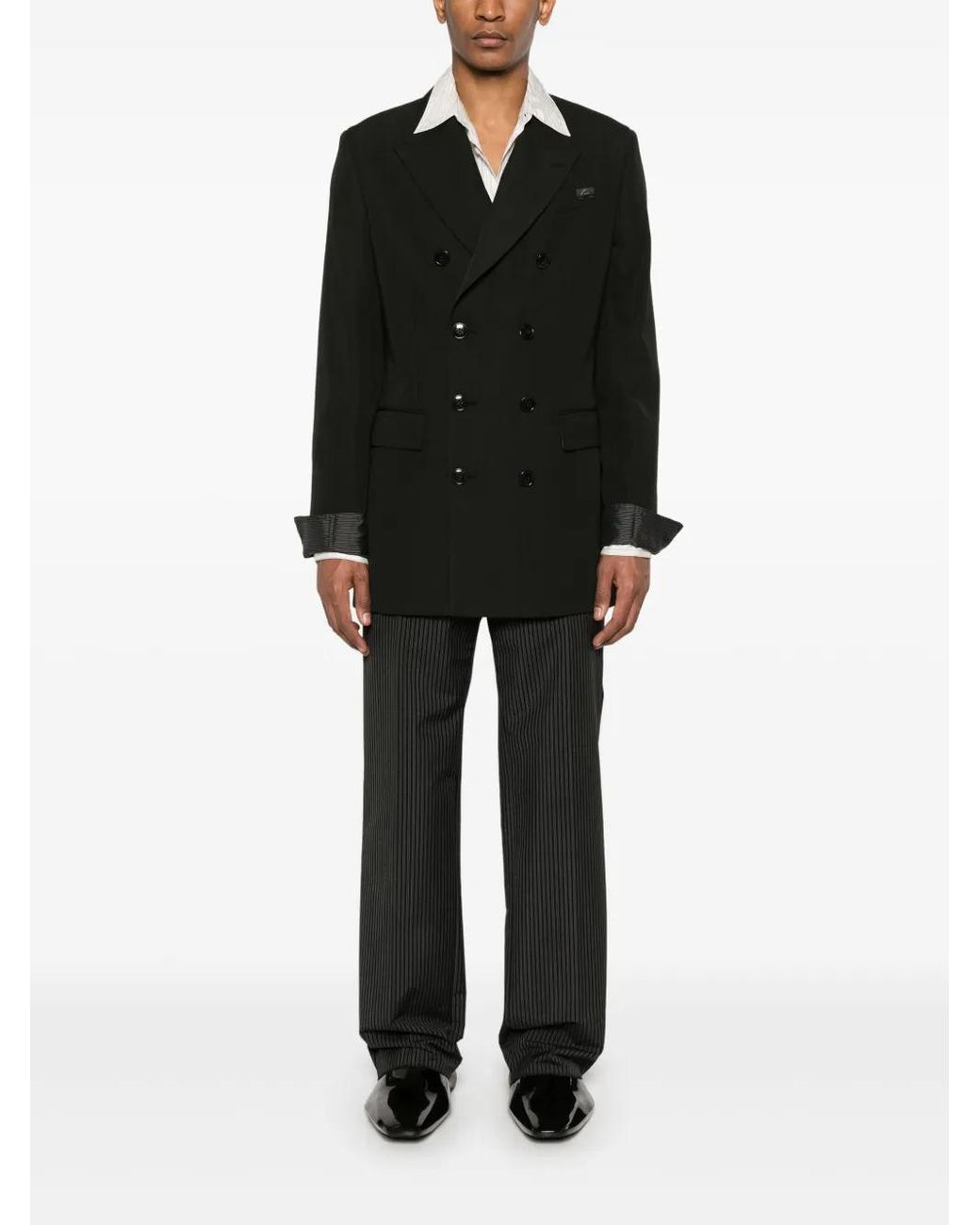 Martine Rose Black Double-Breasted Jacket