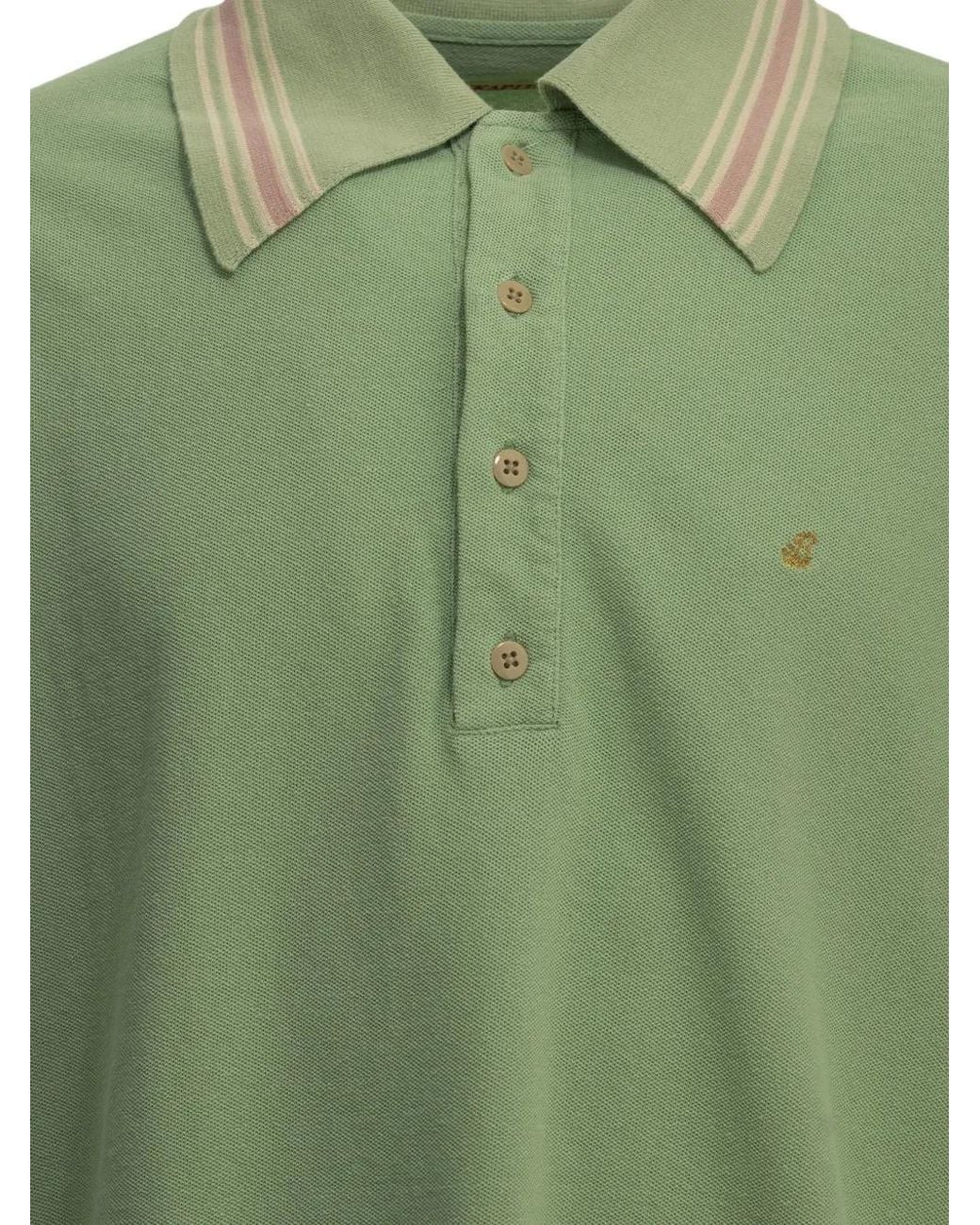 Kapital Green Long-Sleeve Polo Shirt for men