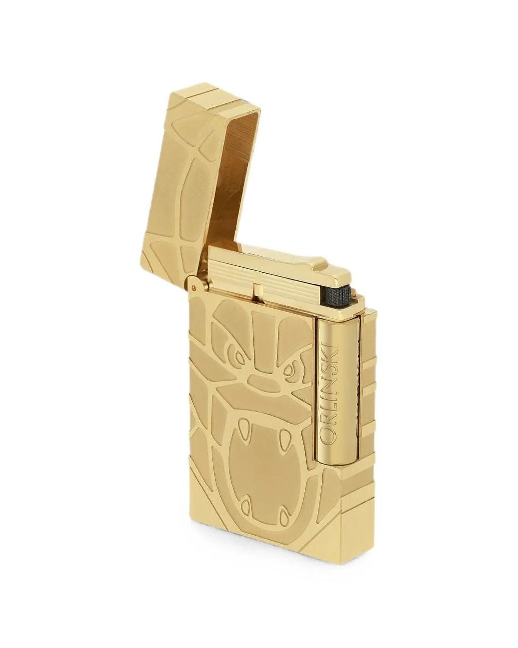 S T Dupont Yellow X Orlinski Logo-Engraved Lighter