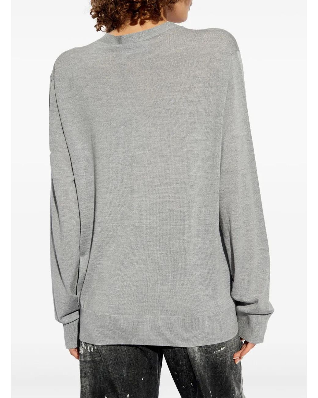 DSquared² Gray Knit D2 Cardigan