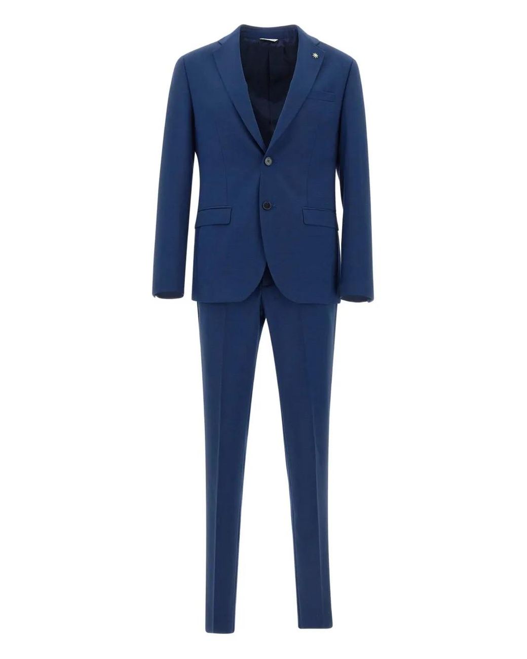 Manuel Ritz Blue Single-Breasted Suit for men