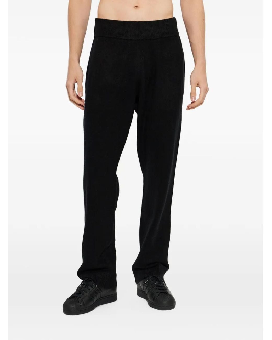 Entire studios Black Ribbed-Knit Trousers