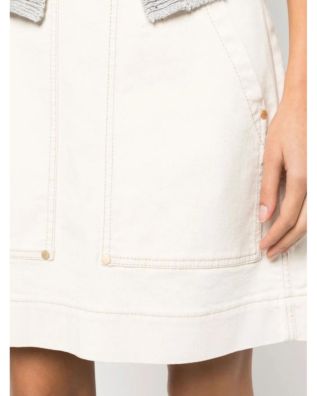 Brunello Cucinelli High Waist Mini-Rok in het White