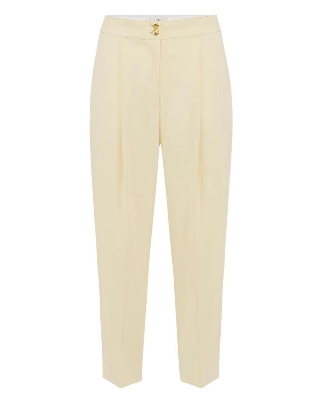 Elisabetta Franchi Natural Pleat-Detailed Trousers