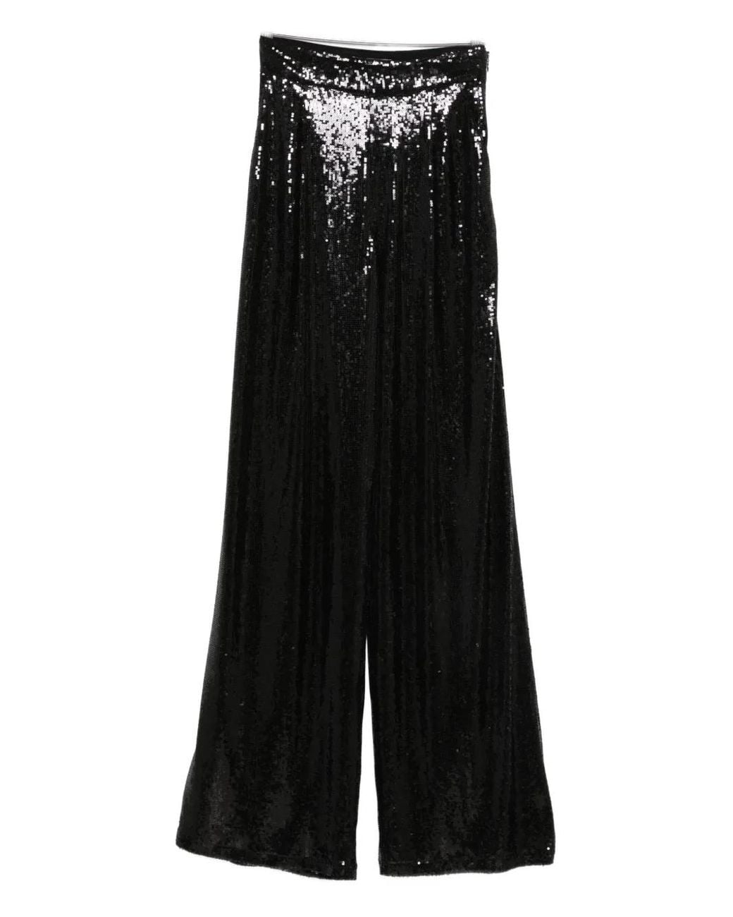 Nissa Black Sequin-Embellished Trousers