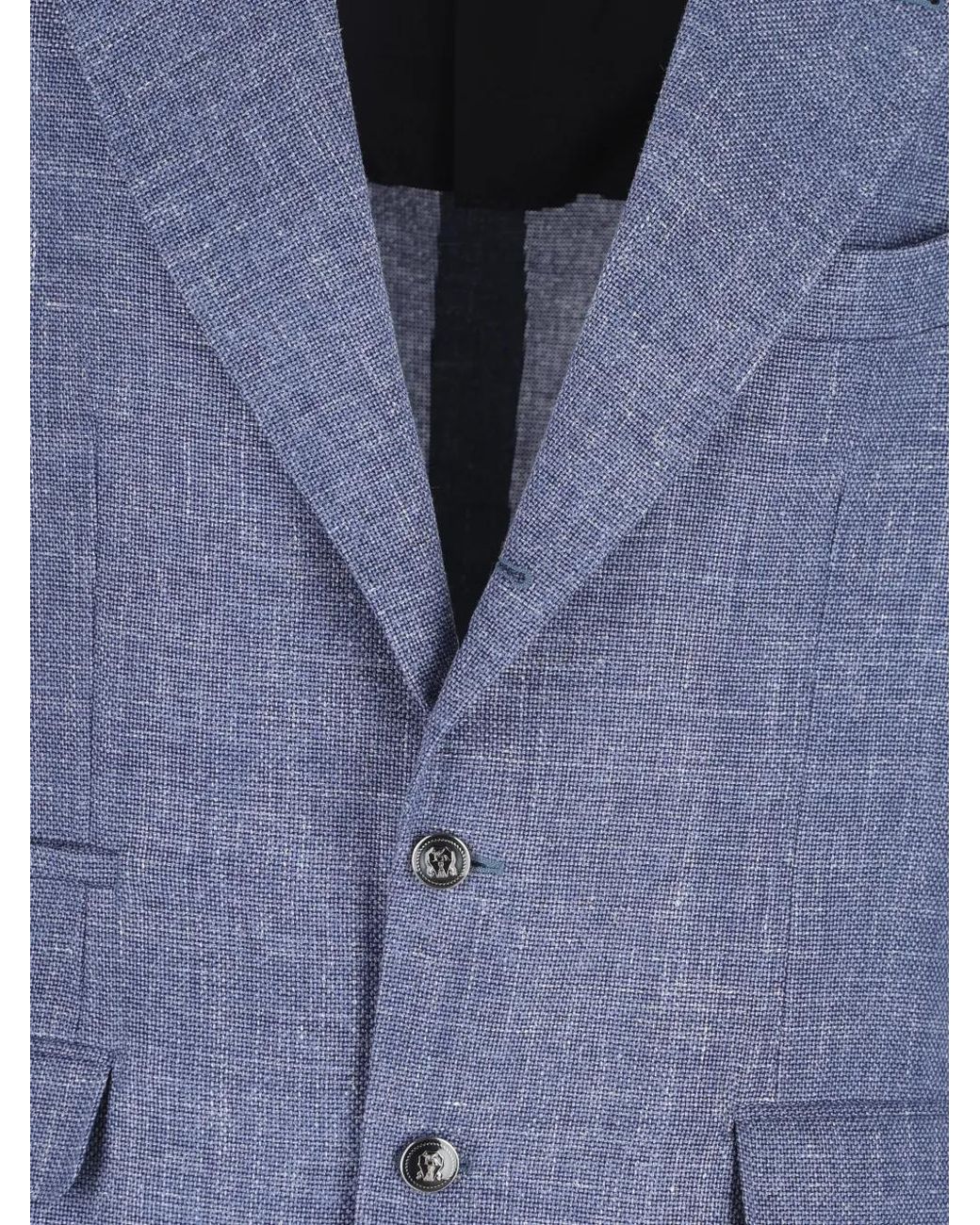 Brunello Cucinelli Blue Fitted Suit for men