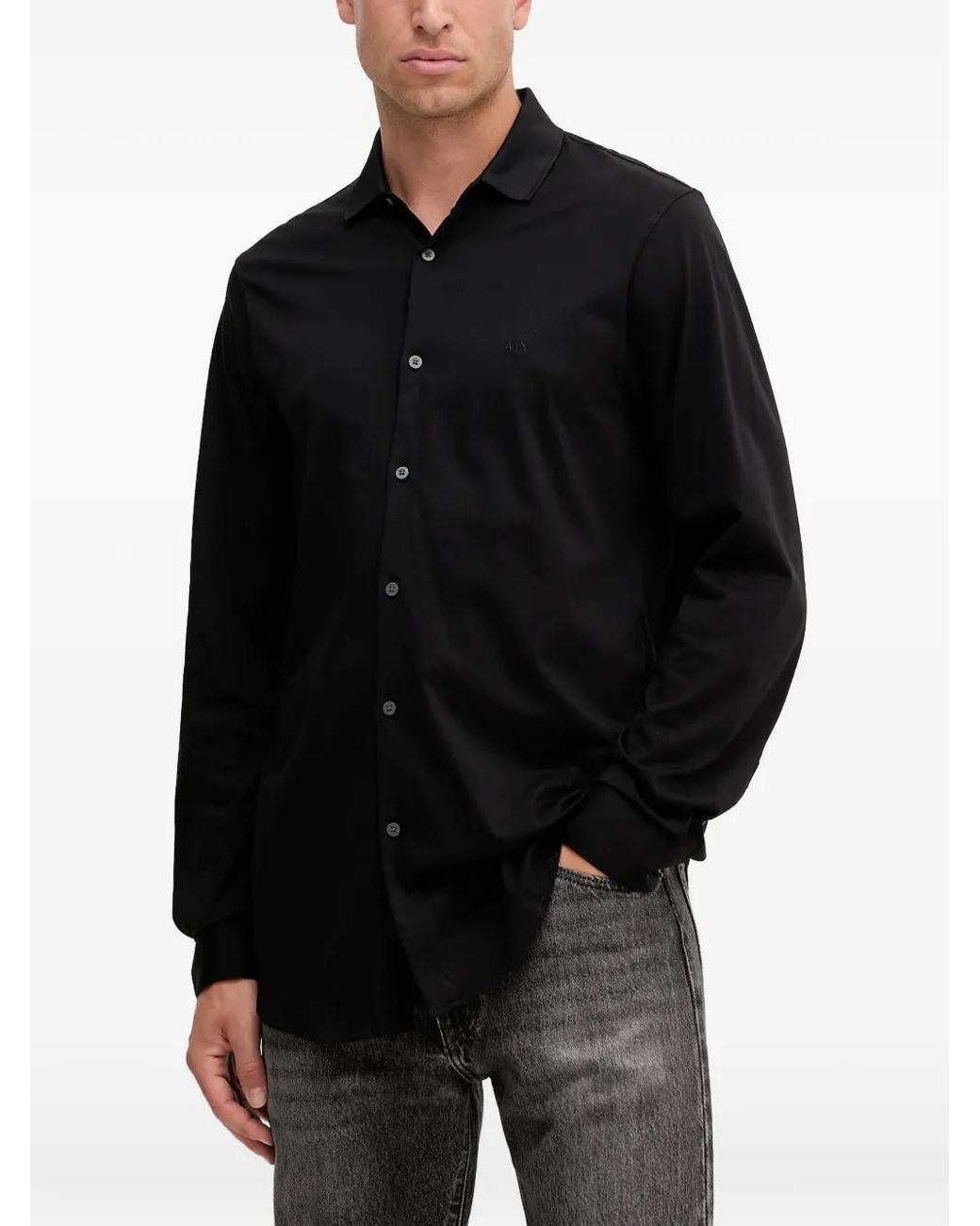 ARMANI EXCHANGE Black Buttoned Shirt for men