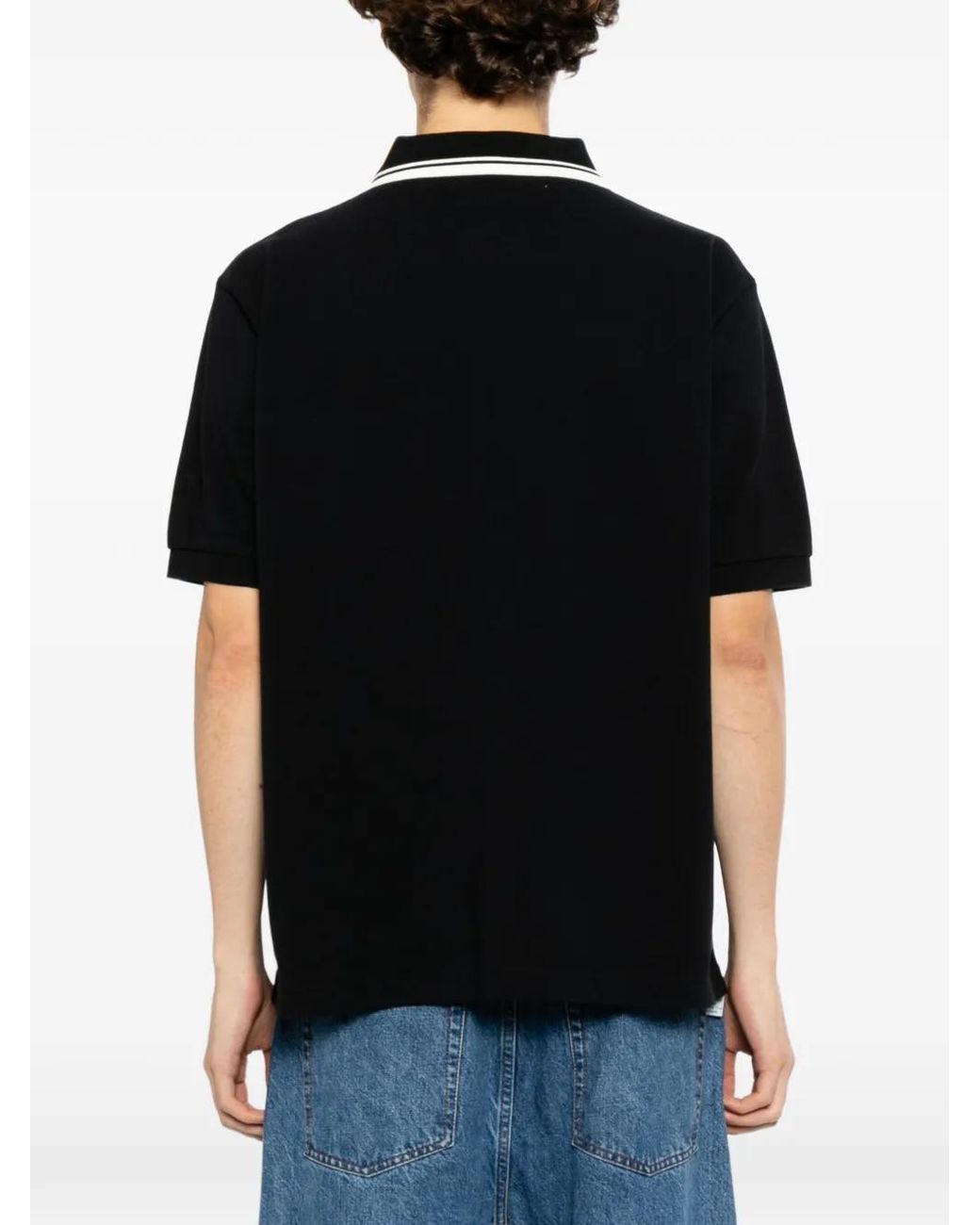 SPORT b. by agnès b. Black Logo-Embroidered Polo Shirt for men