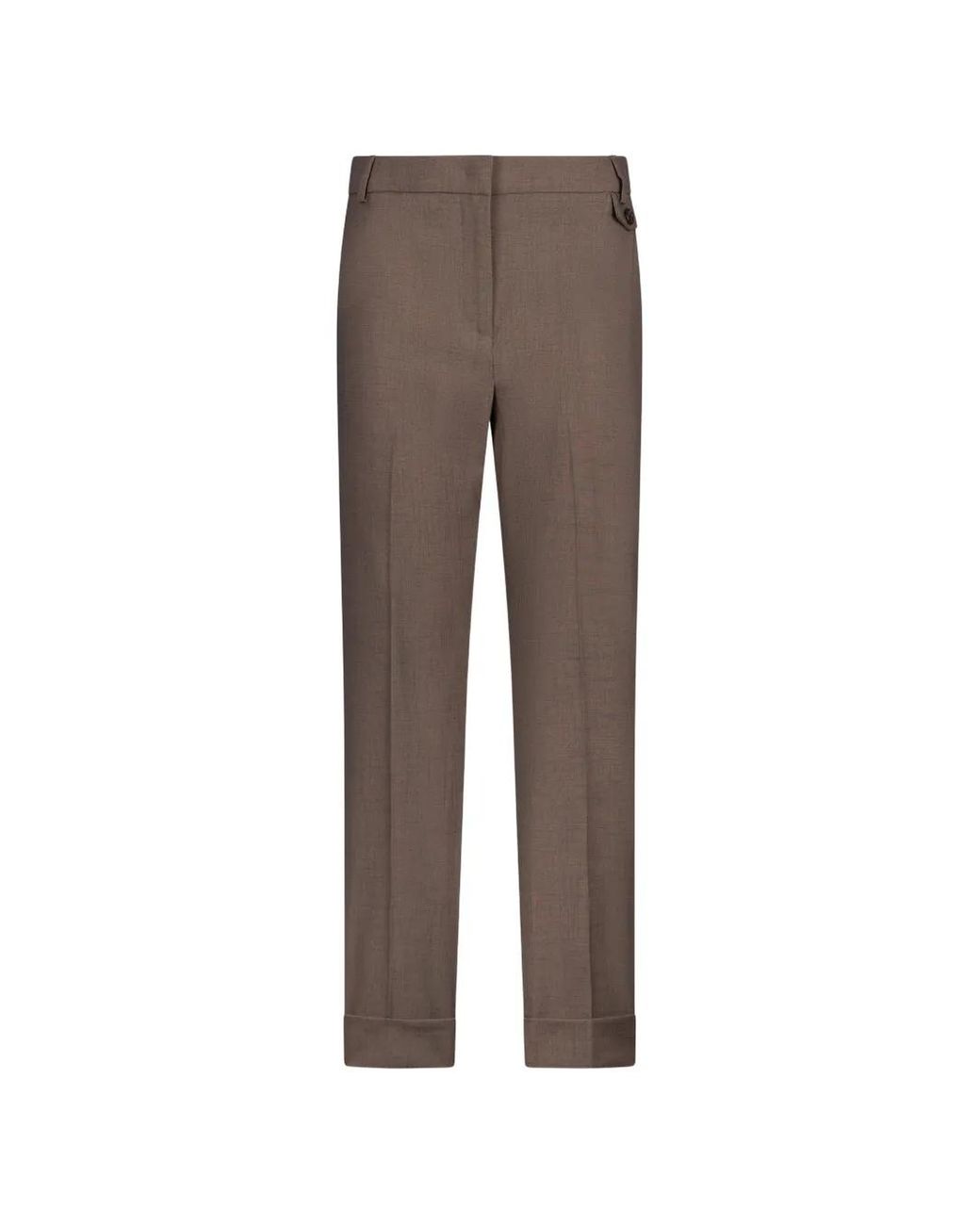 Liu Jo Brown Straight-Leg Mélange Fabric Trousers