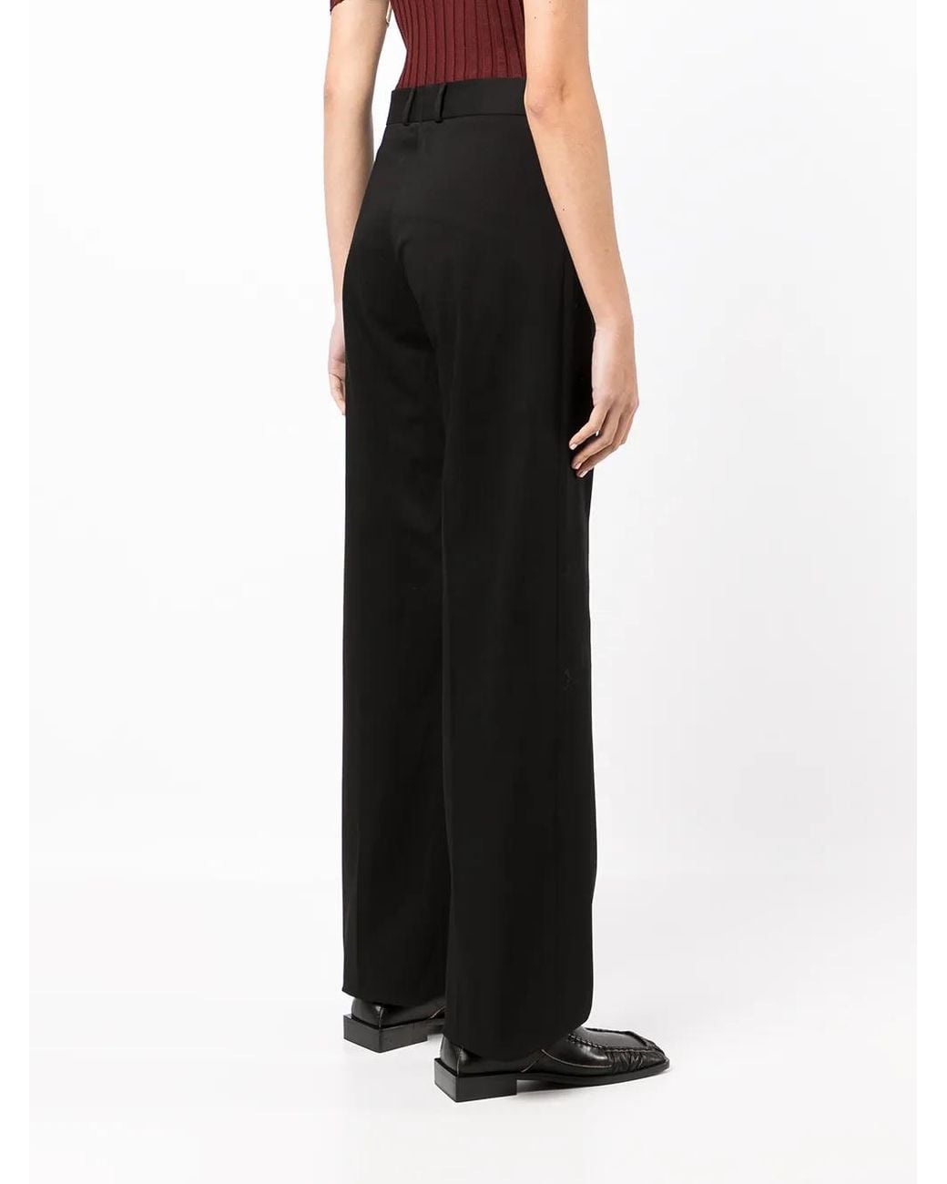 Ferragamo Black Wide-Leg Trousers