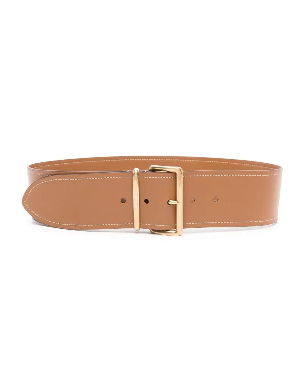 Miu Miu White Buckled Leather Belt