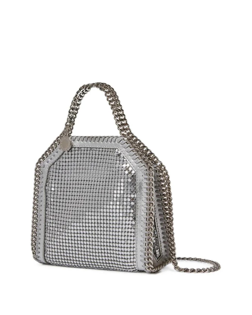 Stella McCartney Gray Falabella Chainmail Tiny Tote Bag