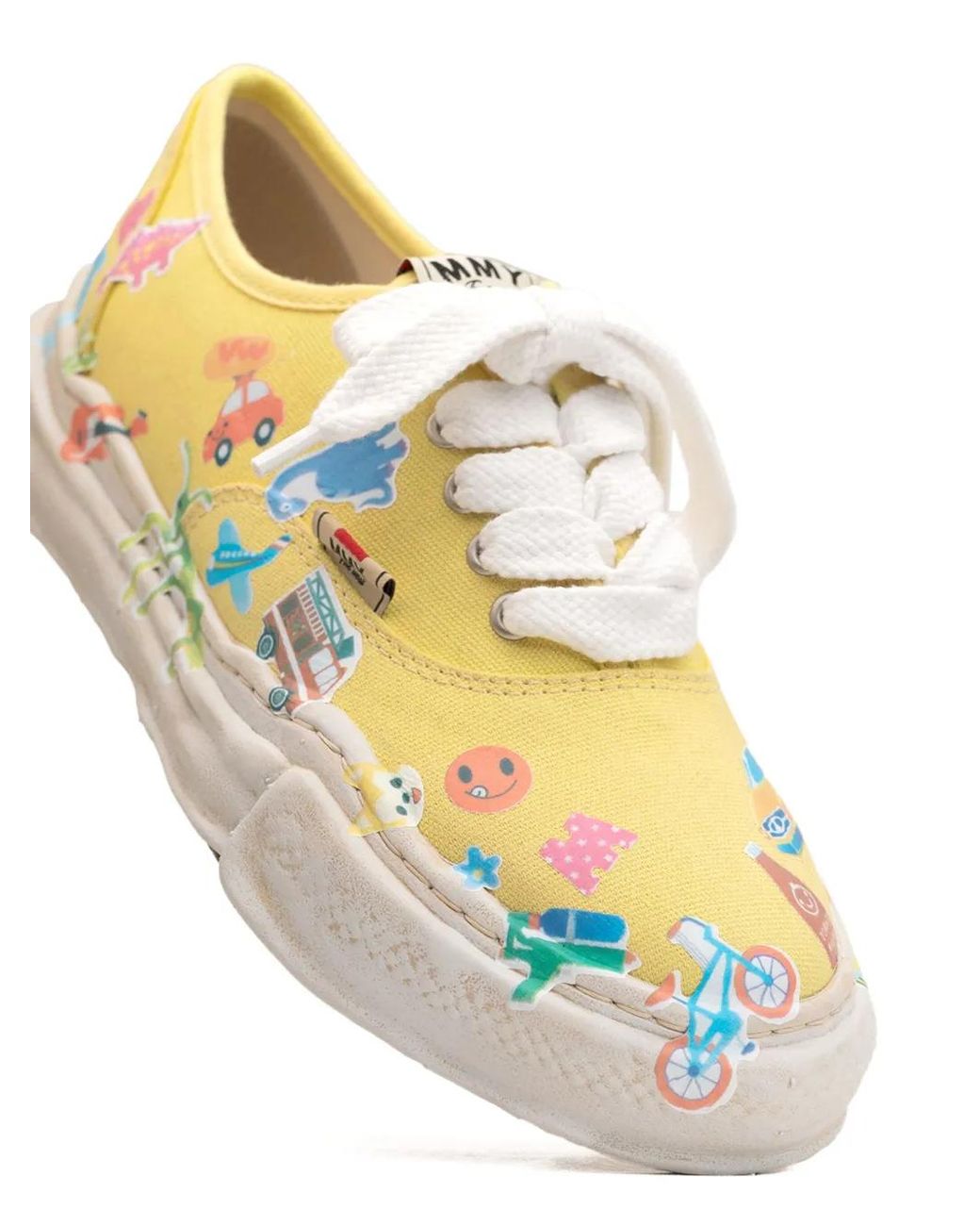 Maison Mihara Yasuhiro Yellow Baker Sticker-Print Low-Top Sneakers