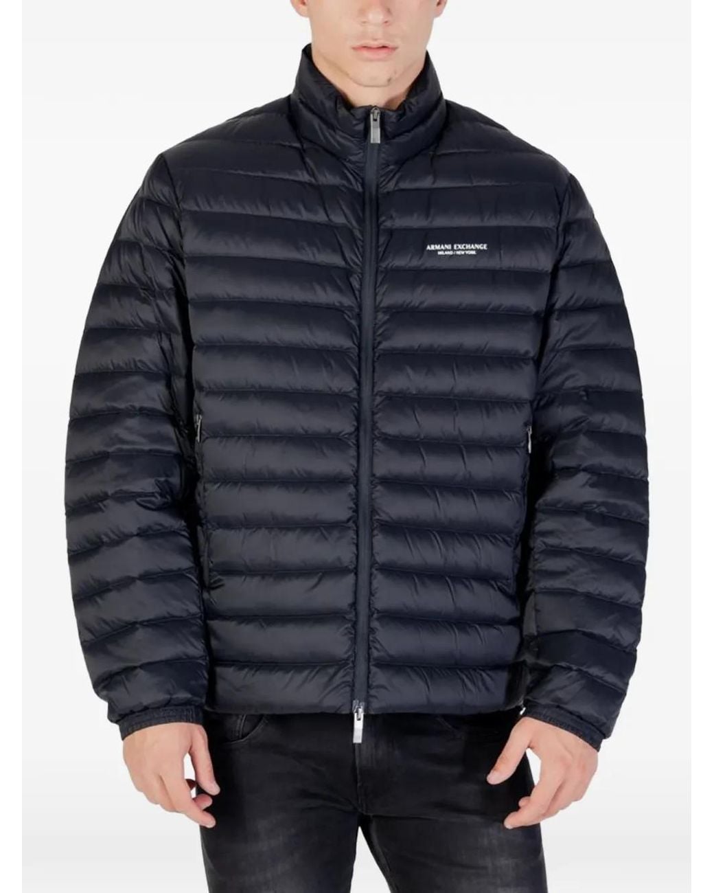 ARMANI EXCHANGE Blue Quilted Puffer Jacket for men
