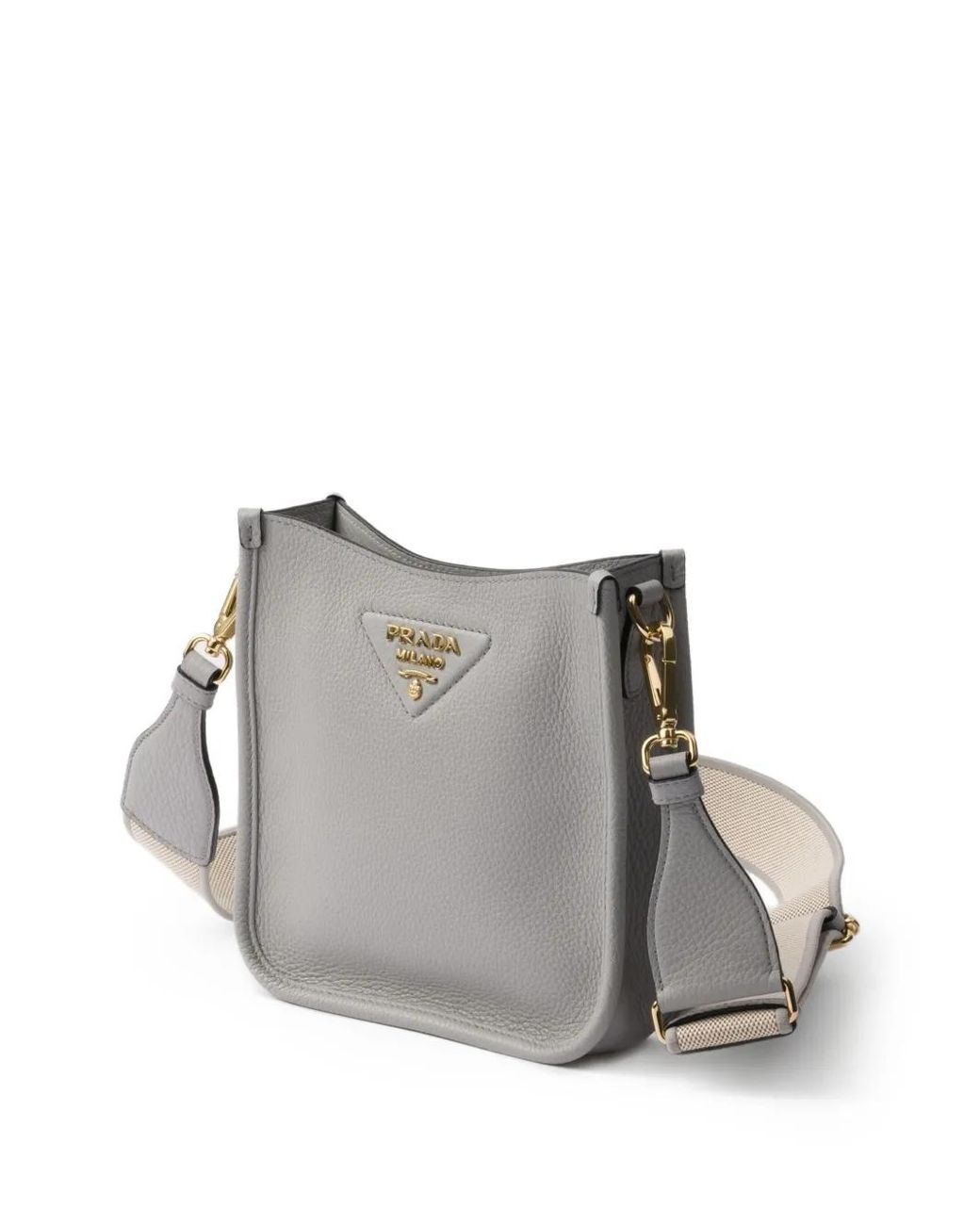 Prada Gray Mini Leather Shoulder Bag