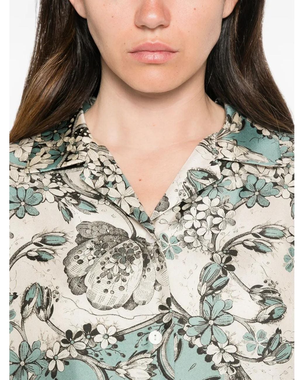 Antonio Marras White Floral-Print Long-Sleeve Shirt