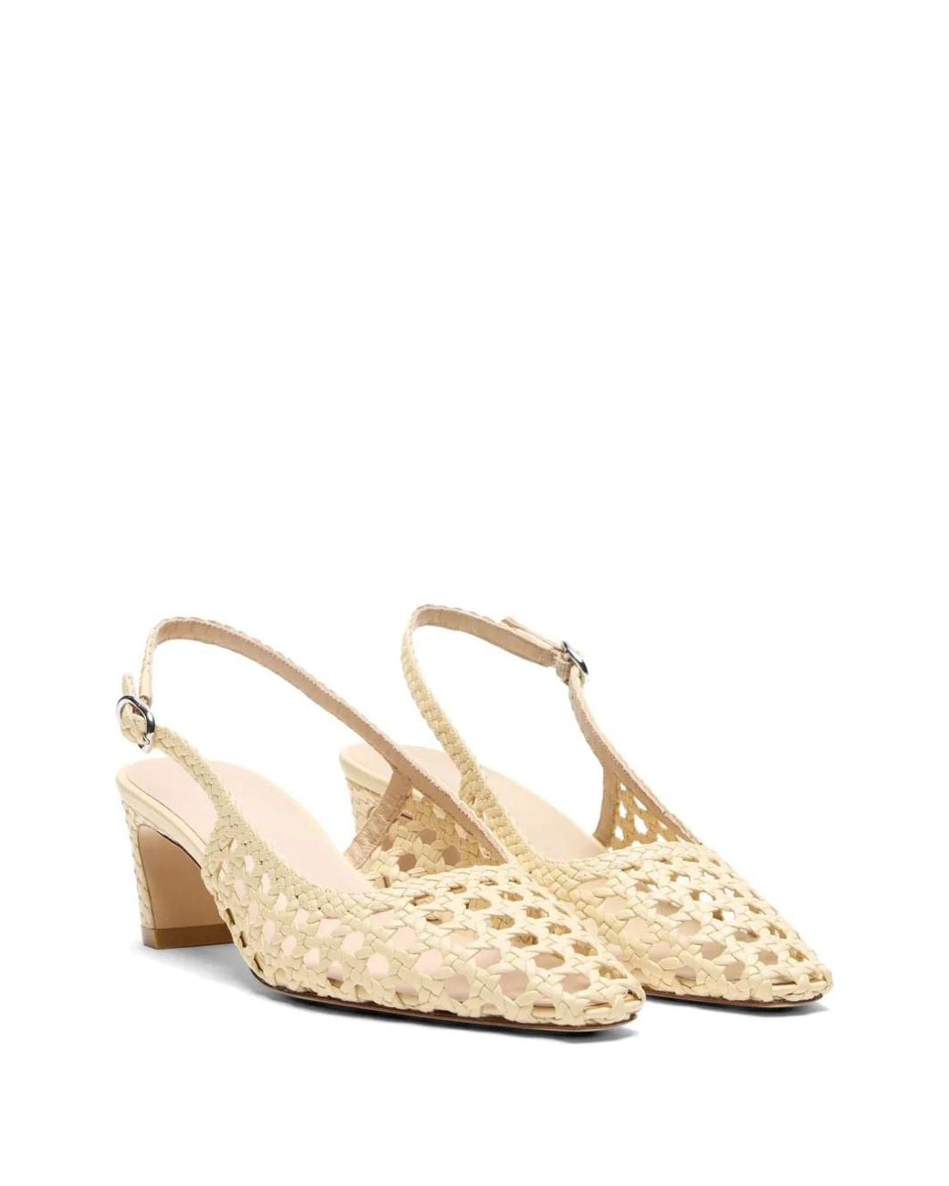 Stuart Weitzman Natural Stassi Interwoven Slingback Pumps