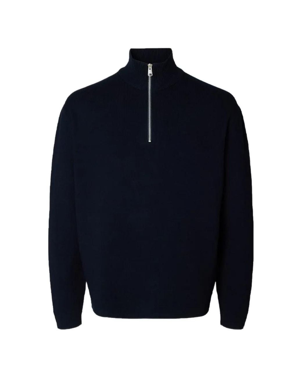 SELECTED Blue Teller Half-Zip Sweater for men