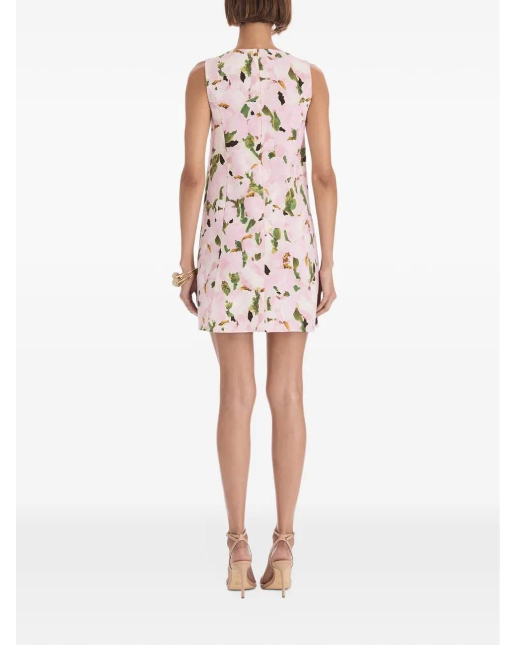 Oscar de la Renta White Watercolor Iris Mini Dress