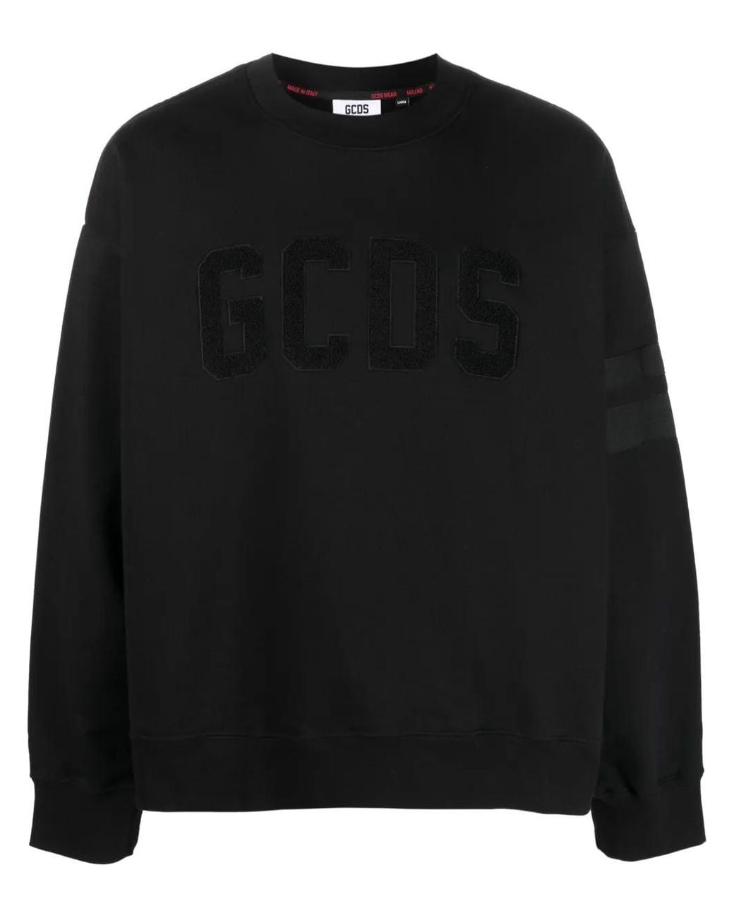 Gcds Black Sweatshirt With Logo for men
