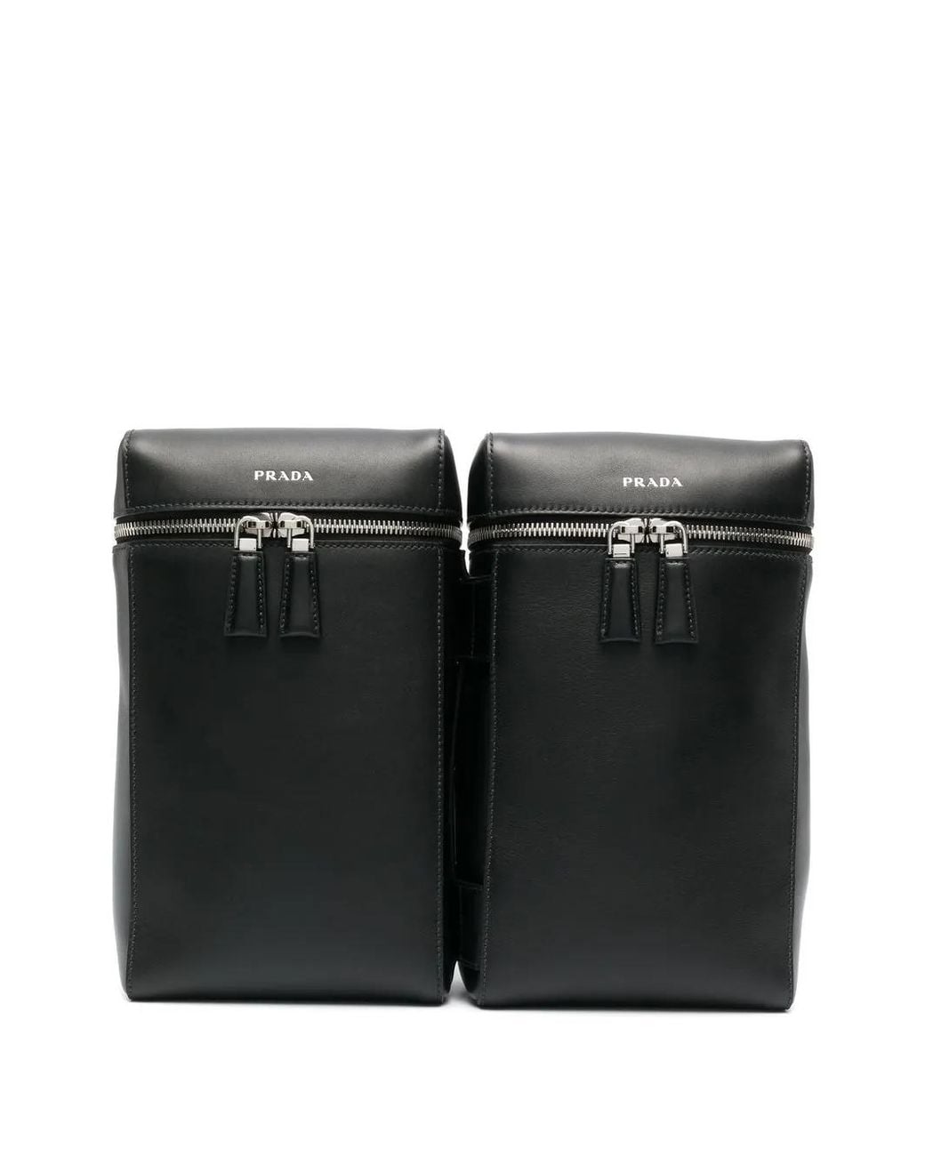 Prada Black Double Leather Backpack for men