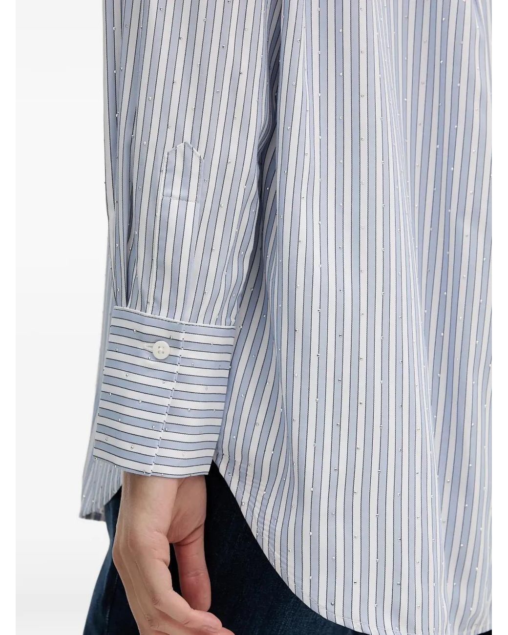 Joseph Ribkoff Blue Striped Buttoned Shirt