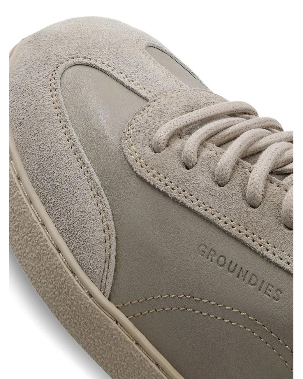 grounds White Suede-Panelled Groundies Sneakers for men