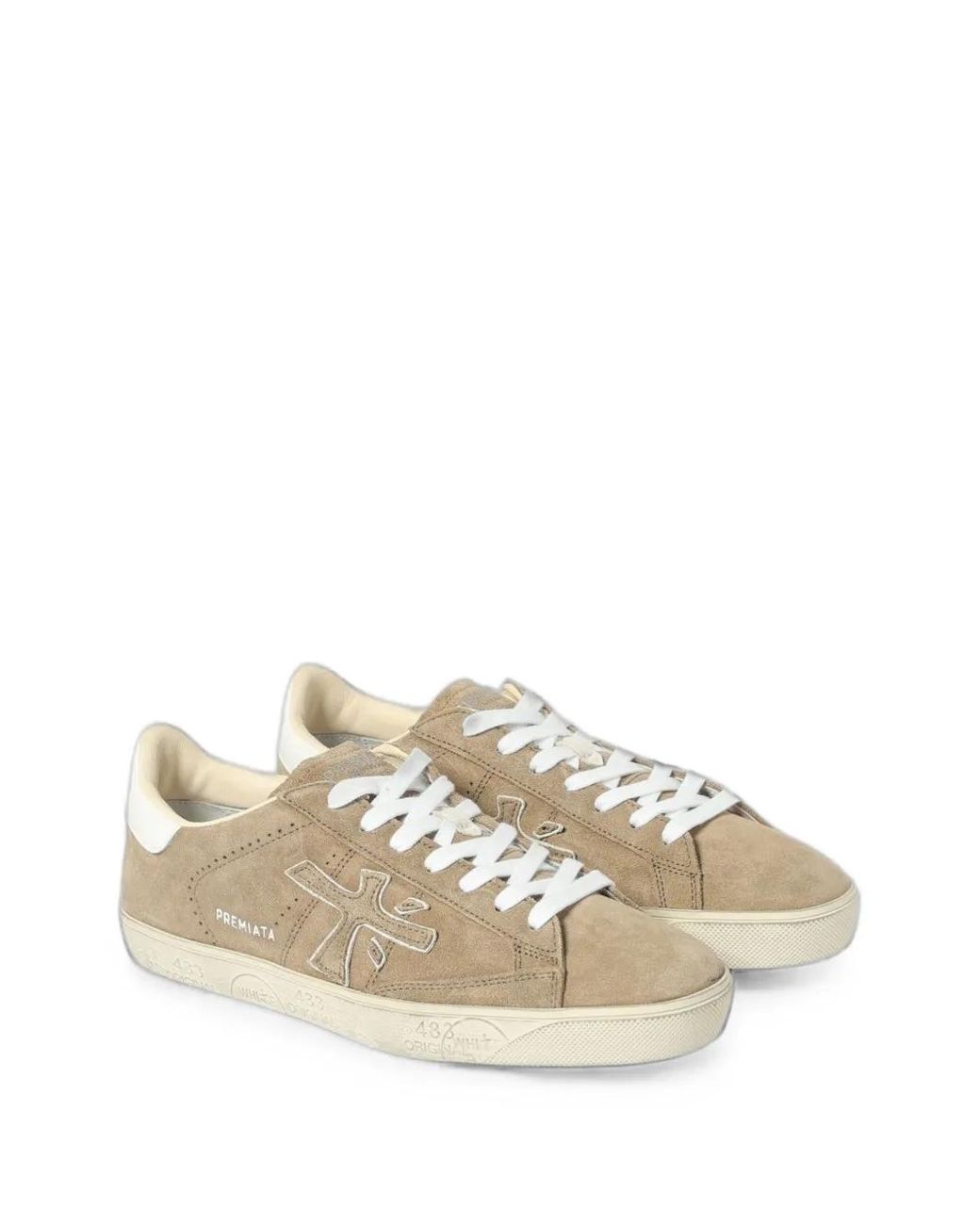 Premiata Natural Steven Logo-Patch Sneakers for men