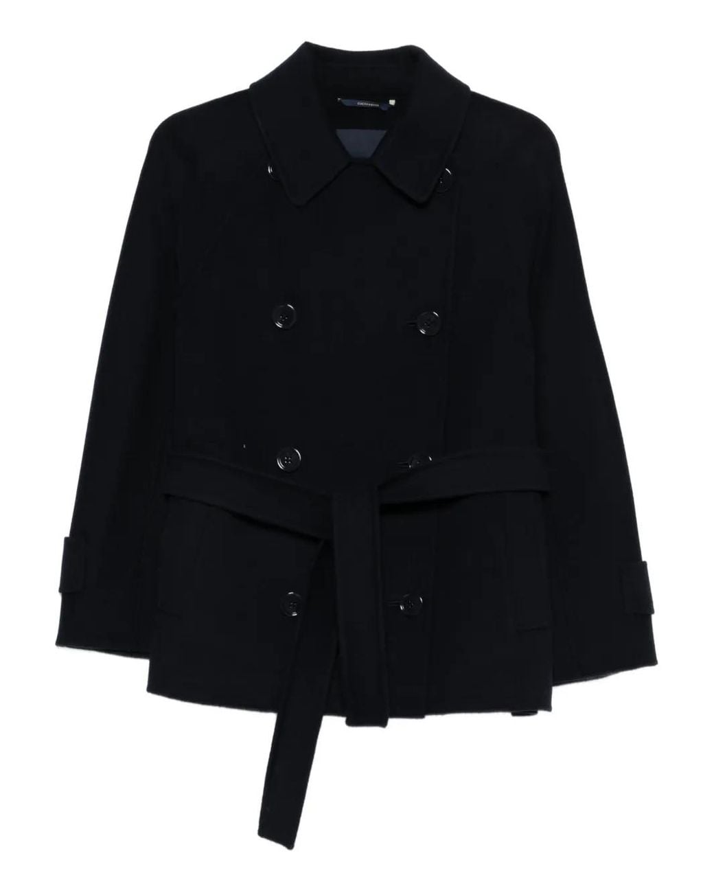 Max Mara Black Louise Double-Breasted Coat