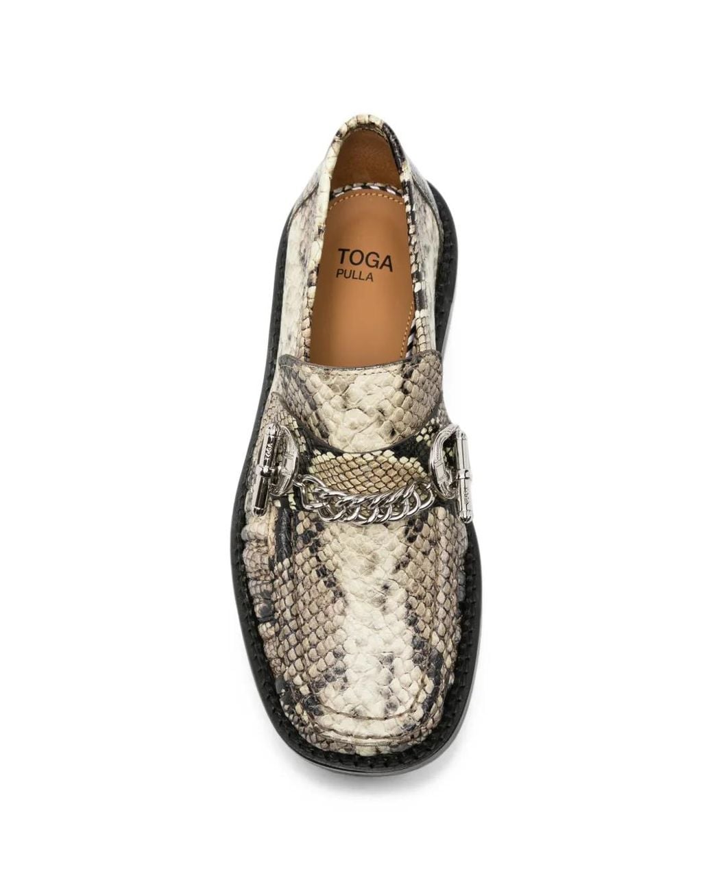 Toga White Loafer Mit Schlangen-Effekt