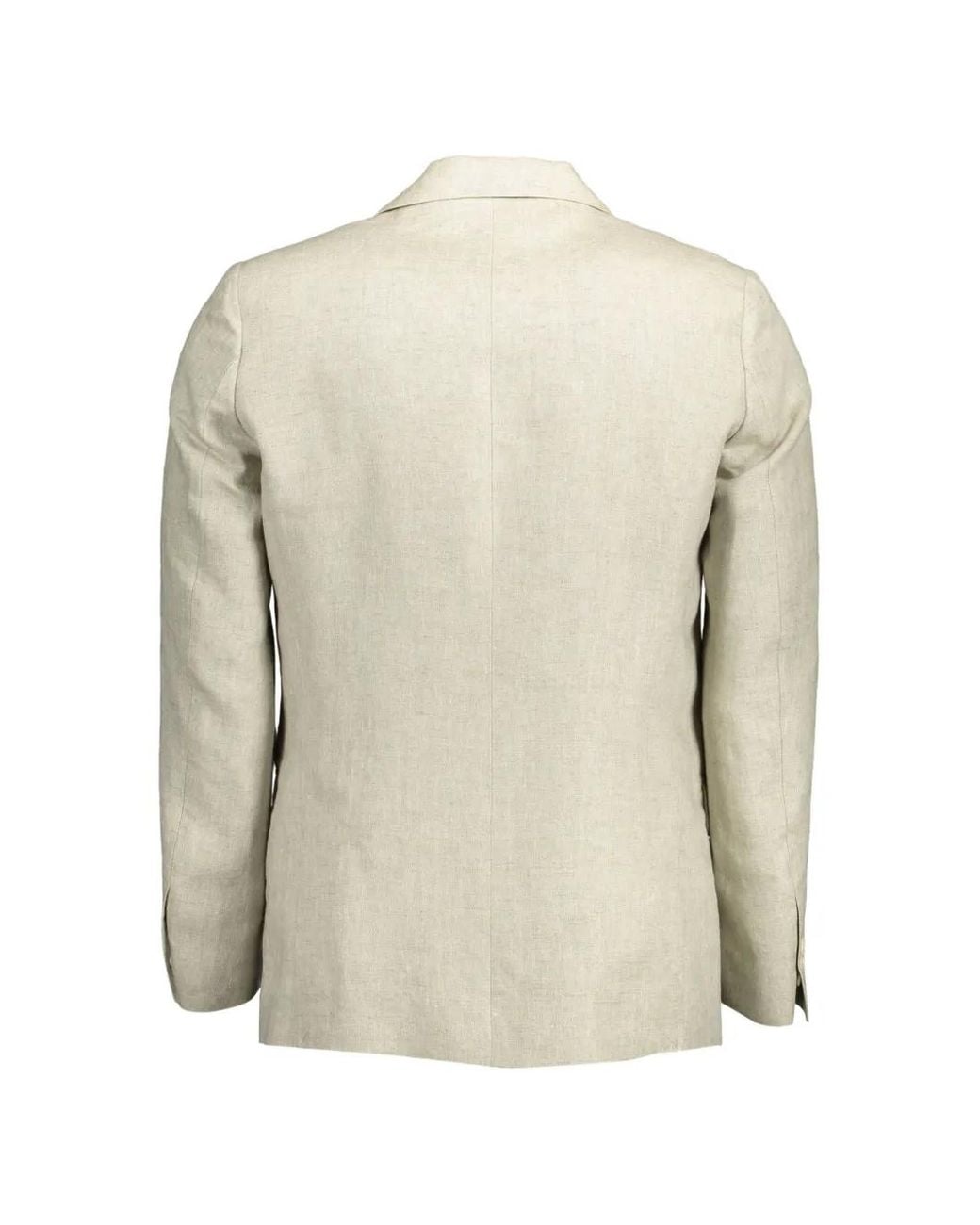 Gant White Herringbone-Weave Notched-Lapel Jacket for men