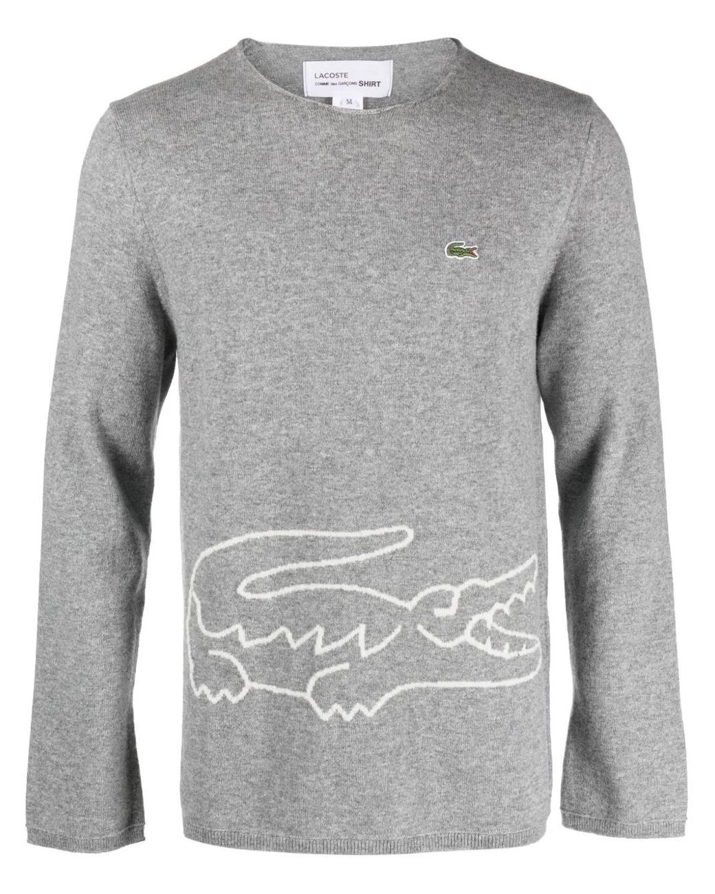 Comme des Garçons Intarsia Wool Sweater With Crocodile Design in Gray für Herren