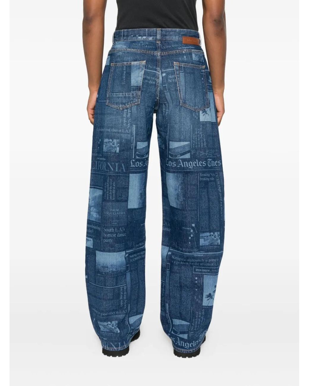 Palm Angels Blue Cotton Jeans for men