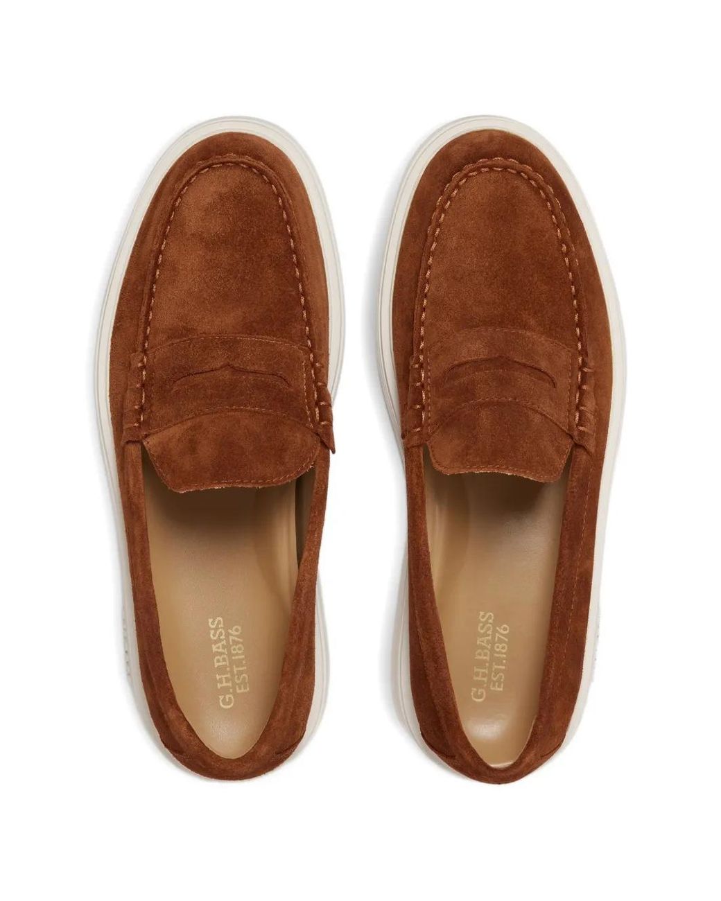 G.H.BASS Brown Bosco Cupsole Penny Loafers for men