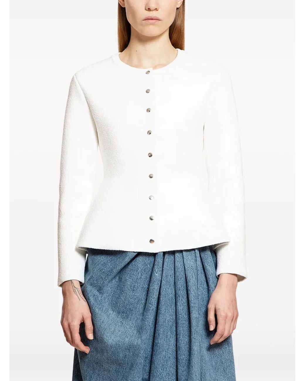 Loewe White Long-Sleeves Cardigan