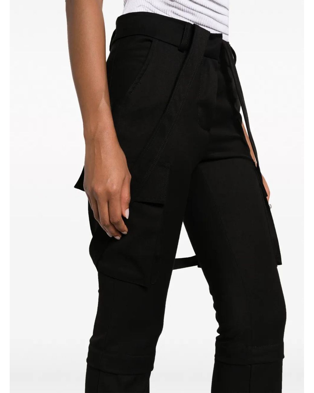 ANDREADAMO Black Detachable-Leg Cargo Trousers