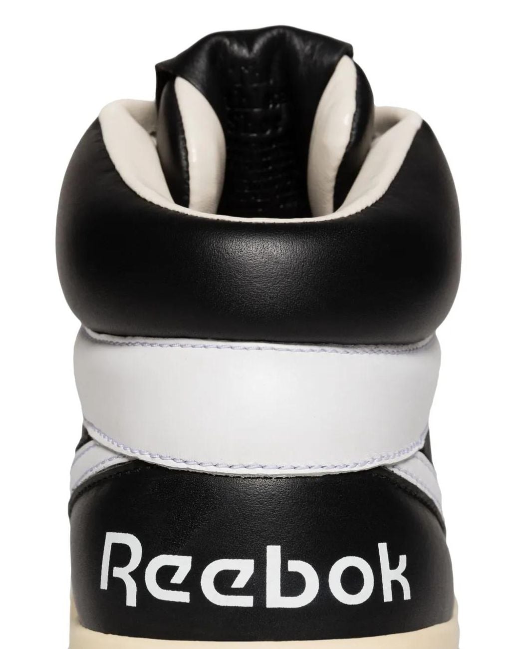 Reebok Black Logo-Patch Leather Sneakers