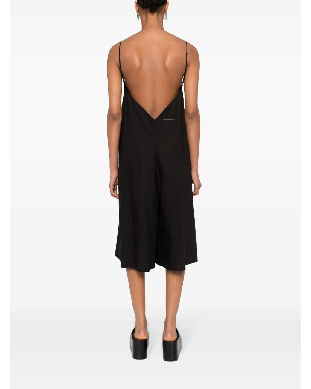 MM6 by Maison Margiela Black Poplin Sleeveless Playsuit